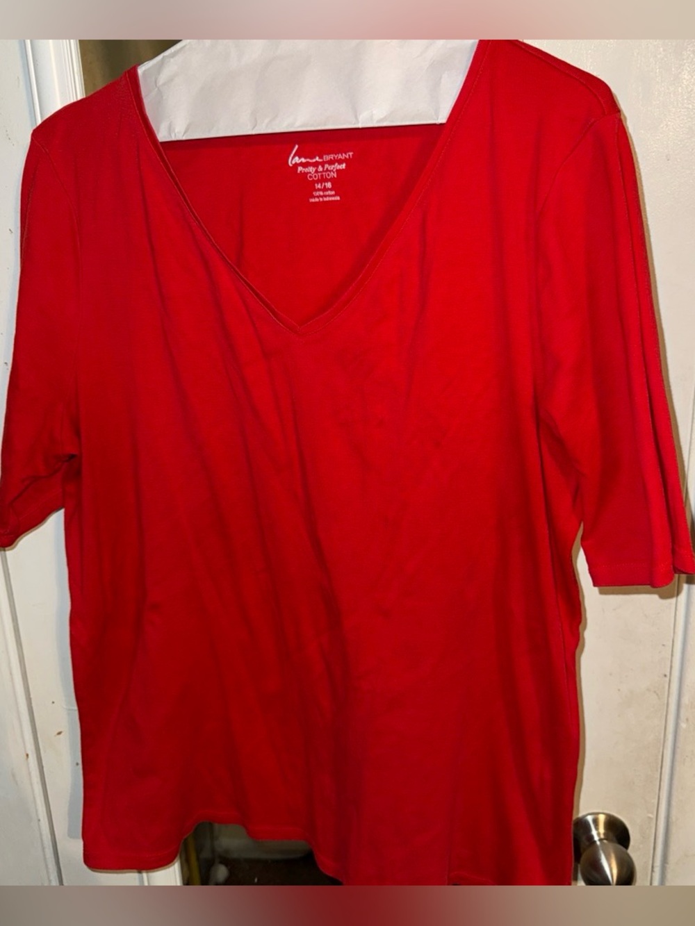 Lane Bryant Red V-Neck Women's Top